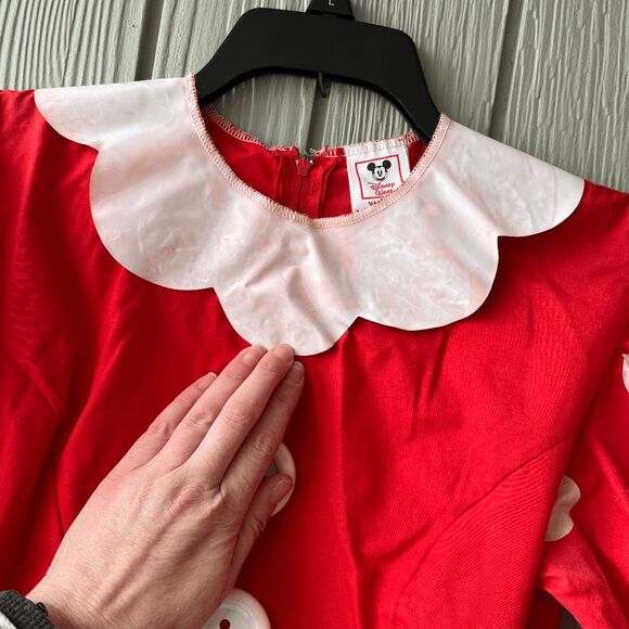 VTG 80s Disney Wear Minnie Mouse Adult Costume Dress M Polka Dot Made in USA - Picture 6 of 11